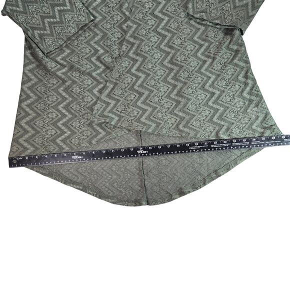 Lularoe Women Medium Green Open Front Loose Knit Cardigan Spring Fall EUC Boho - Picture 4 of 13